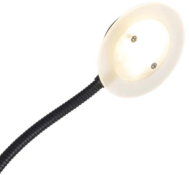 Nowoczesna lampa stojąca czarna z LED i ramieniem do czytania - Chala Nowoczesny Oswietlenie wewnetrzne