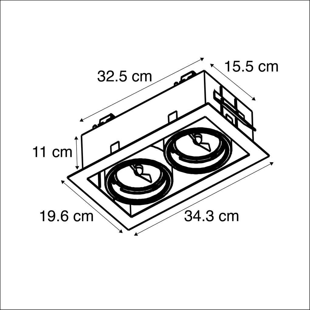 Oprawa wpuszczana w sufit / Oprawa do wbudowania aluminium - Oneon 111-2Designerski Oswietlenie wewnetrzne