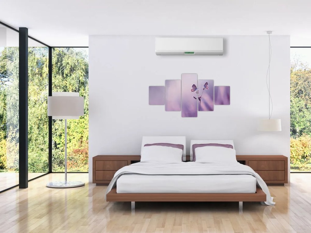 Obraz - Fioletowe motyle (125x70 cm)