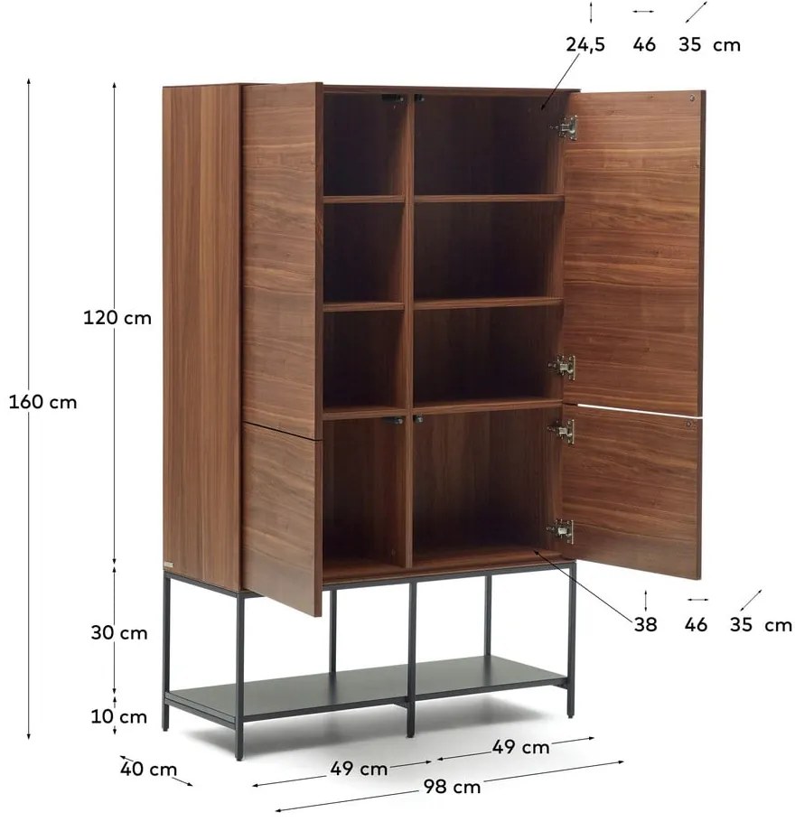 Szafka w dekorze orzecha 97,5x160 cm Vedrana – Kave Home