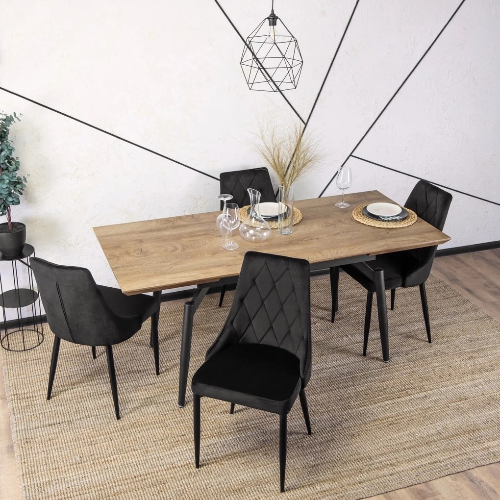 Aksamitne krzesło z niskimi podłokietnikami Cork