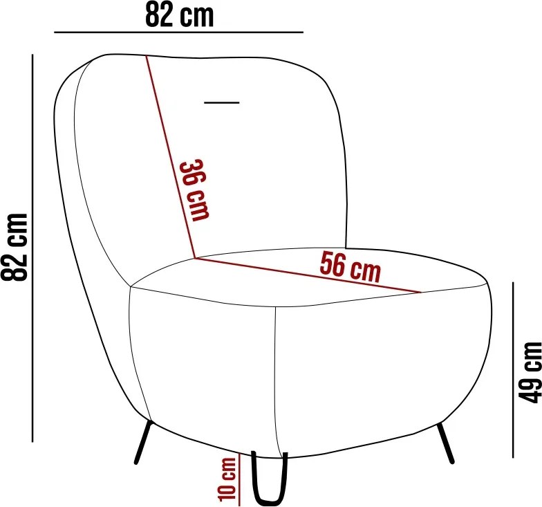 Fotel LUIS skandynawski wolnostojący na metalowych nogach w tkaninie NOW OR NEVER 100