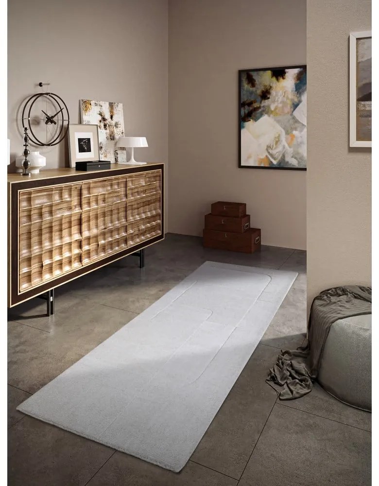 Kremowy wełniany chodnik tkany ręcznie 80x250 cm Charlotte – Villeroy&amp;Boch