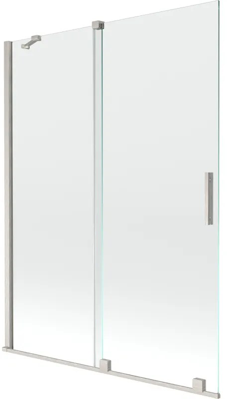 Mexen Velar parawan nawannowy 2-skrzydłowy rozsuwany 130 x 150 cm, transparent, nikiel szczotkowany - 896-130-000-01-97