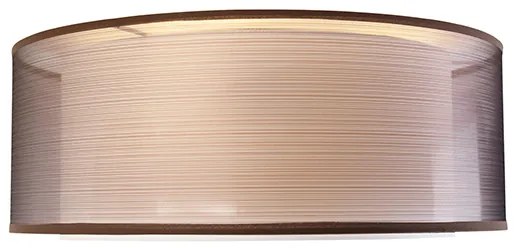 Nowoczesna lampa sufitowa brązowa z białą 50 cm 3-światła - Drum Duo Nowoczesny Oswietlenie wewnetrzne