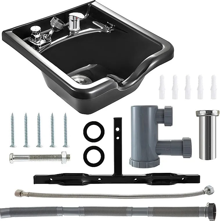 Zbiornik na Szampon SucceBuy, Zbiornik na Szampon z Plastiku ABS, dla Fryzjerów, Centrum Spa, Salon Fryzjerski, Salon Urody, Dom, Czarny