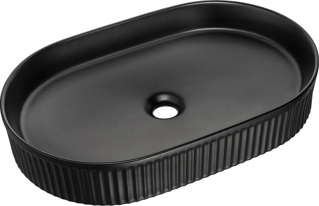 Czarna owalna ceramiczna umywalka F9-D41