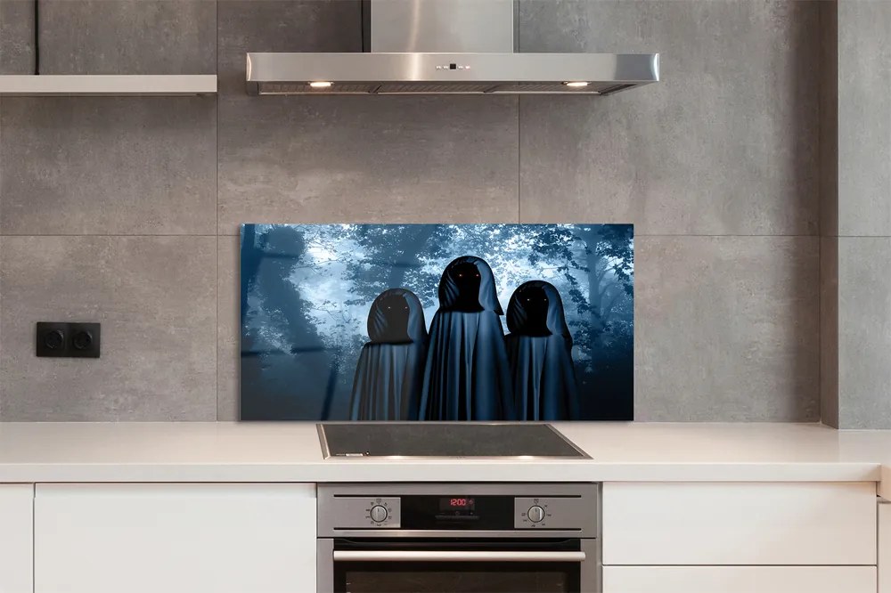 Szklany Panel Mroczny Las i Straszne Postacie