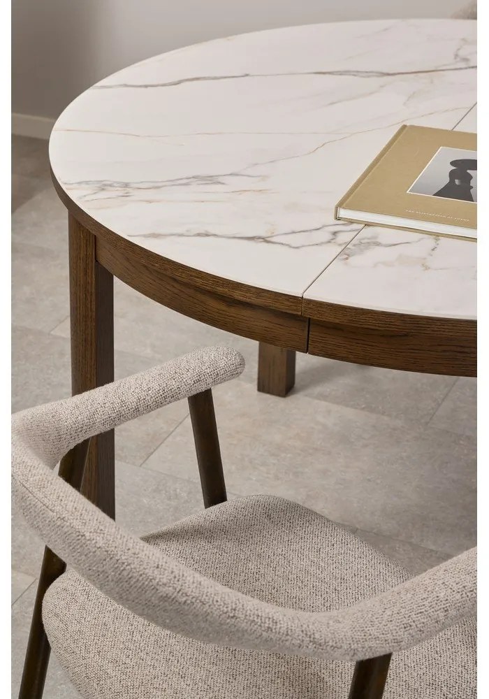Okrągły rozkładany stół z ceramicznym blatem ø 120 cm Southampton – Actona