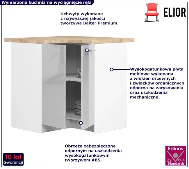 Szara narożna szafka kuchenna E3-A37