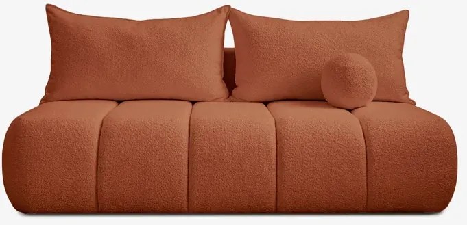 Sofa z Funkcją Spania SARIA Ruda Boucle Nowoczesna