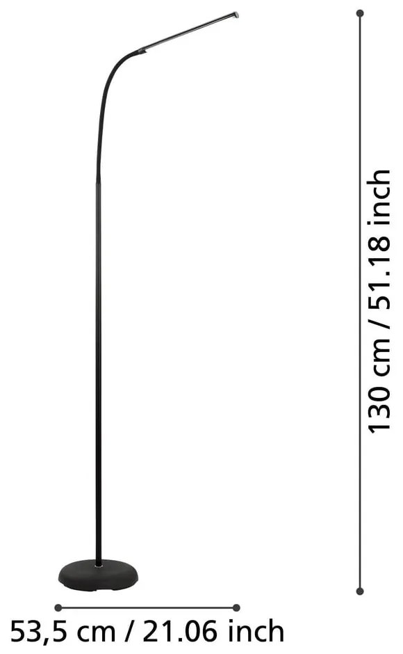 Czarna lampa stojąca LED (wysokość 130 cm) LAROA – EGLO