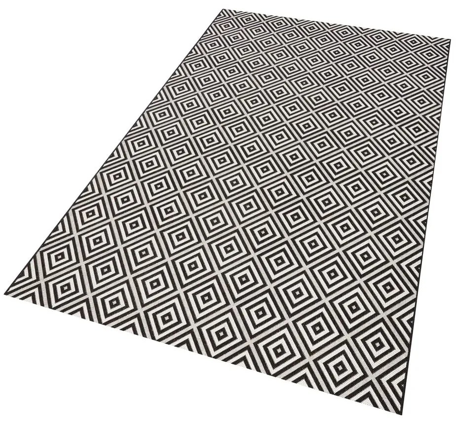Czarno-biały dywan odpowiedni na zewnątrz NORTHRUGS Karo, 140x200 cm