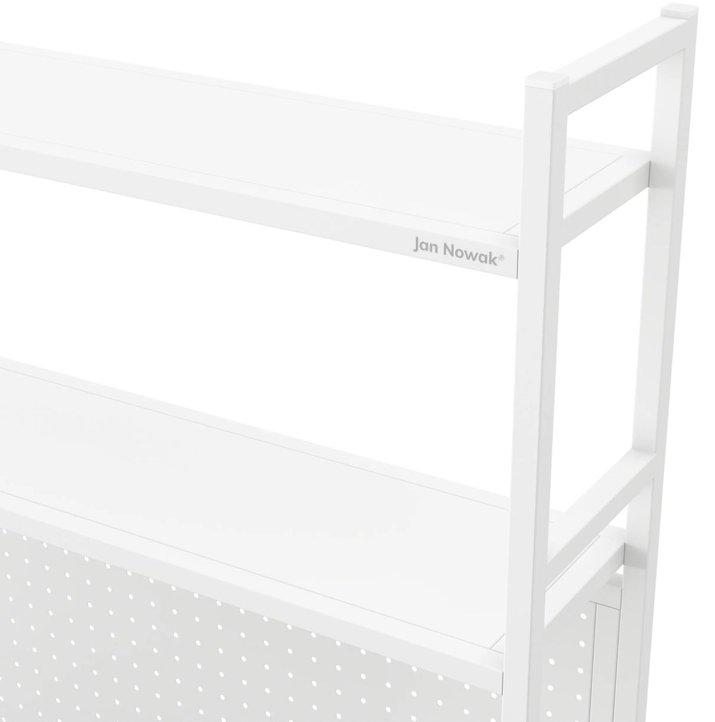 Metalowa nadstawka na biurko JENNY, 950 x 980 x 220 mm, biała