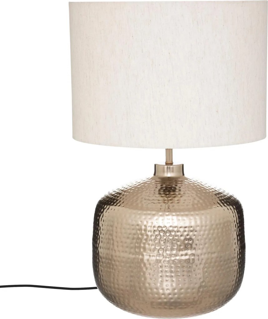 Lampa z beżowym abażurem Kais, metalowa podstawa, wys. 52 cm