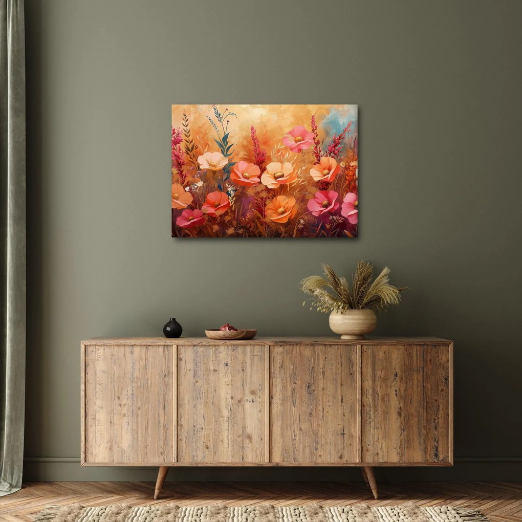 Obraz - Kwiaty łąkowe, malarstwo (70x50 cm)