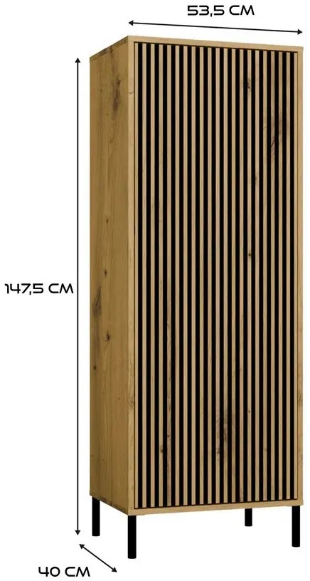 Minimalistyczna komoda z lamelami dąb artisan B3-M52