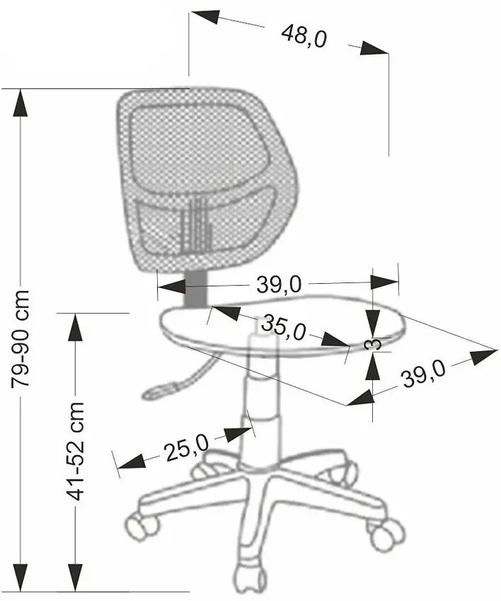 Młodzieżowy czarny fotel obrotowy R3-L12