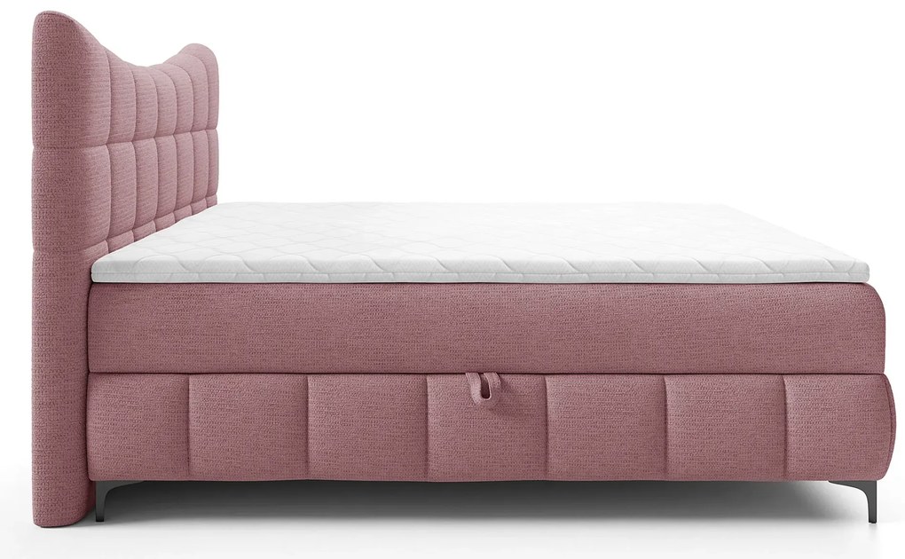 Różowe łóżko z pikowanym zagłówkiem 5 rozmiarów C3-H84