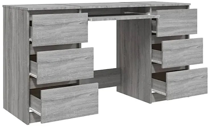 Minimalistyczne w kolorze biurko szarego dębu T0-A89