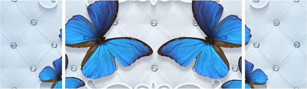 Obraz - Niebieskie motyle (170x50 cm)