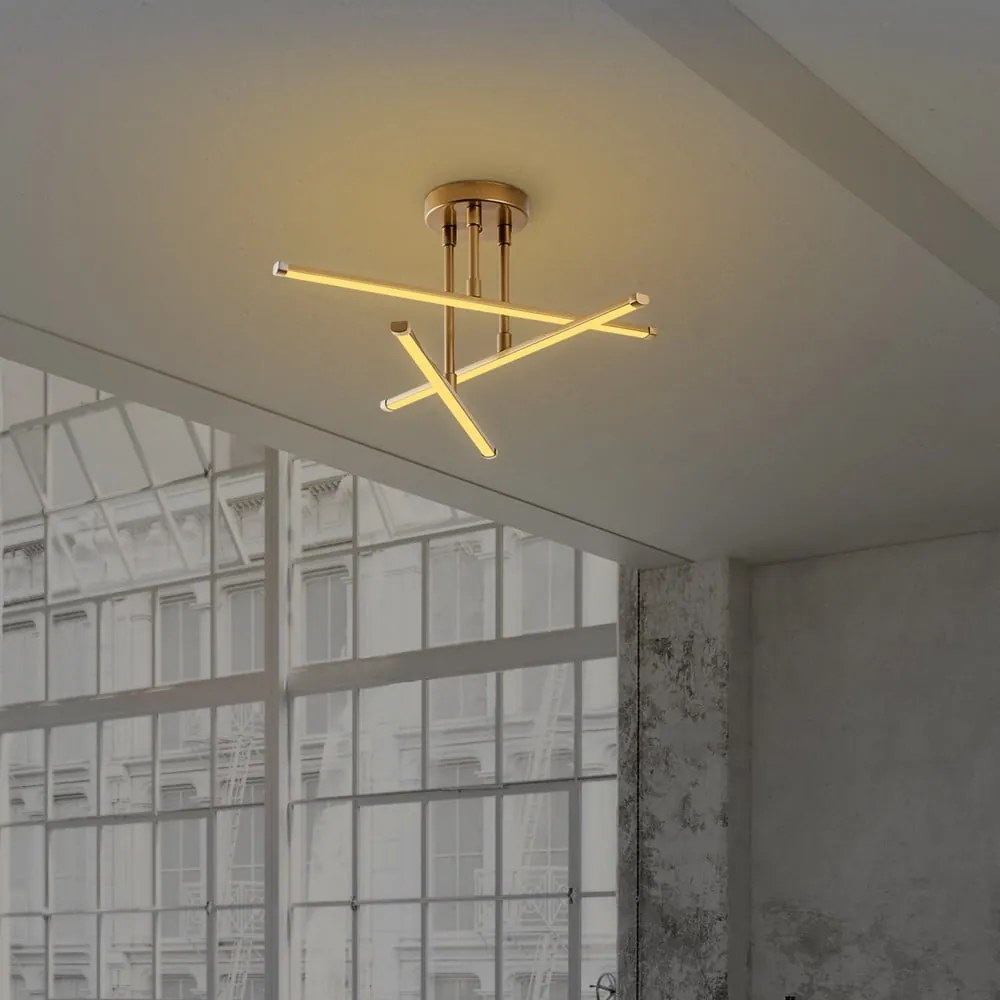 Lampa sufitowa LED w kolorze złota 26x51 cm Ledflower – Opviq lights
