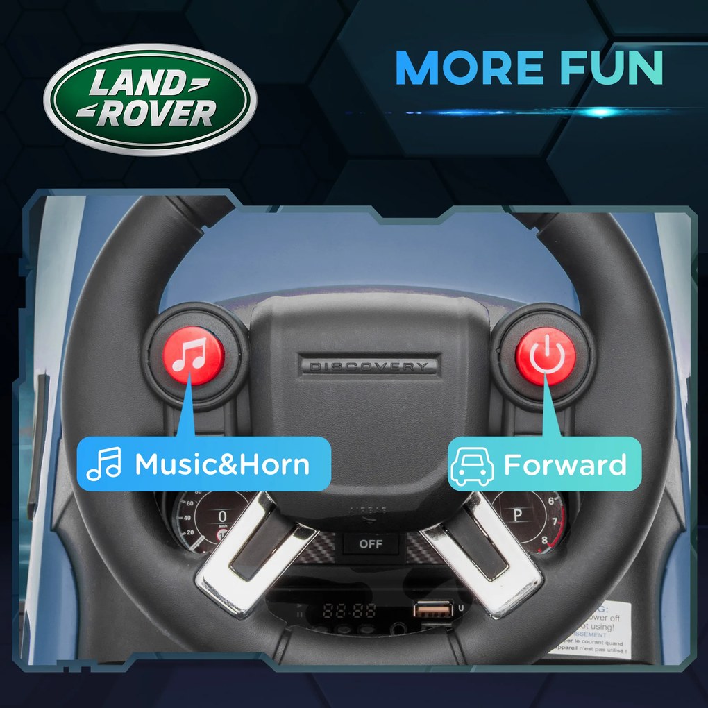 AIYAPLAY Elektryczny samochód dla dzieci 6V, Land Rover, tryb jazdy/pchania, reflektory, muzyka, Błękitny