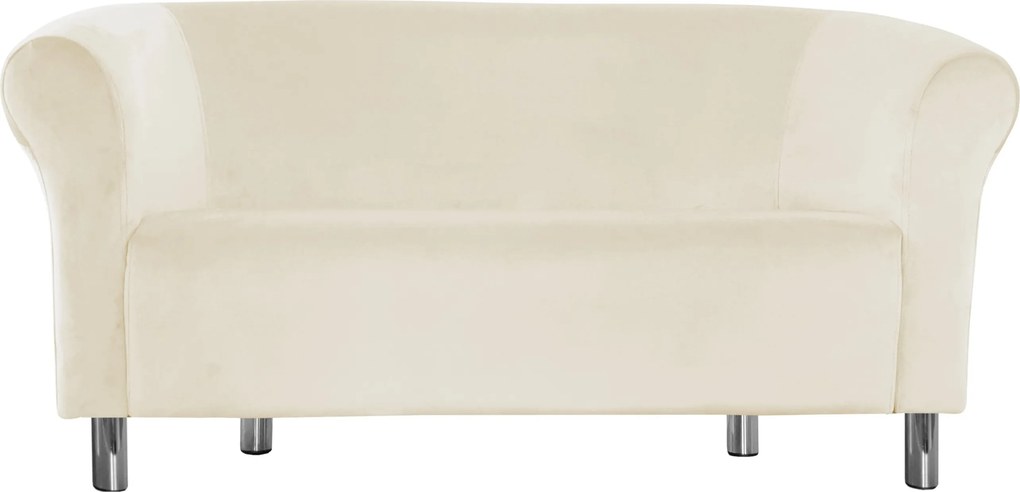 Sofa Milo tkanina Welur wygodna sofa tapicerowana do salonu i poczekalni : Kolor nogi - Chrom, Kolor tkaniny - VELVET - MG50, Typ tkaniny - Velvet, Wysokość nogi - 15 cm
