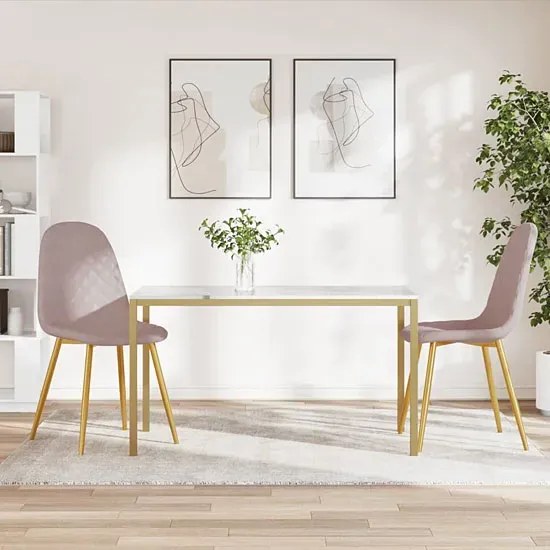 Komplet 2 różowych tapicerowanych krzeseł F7-S03