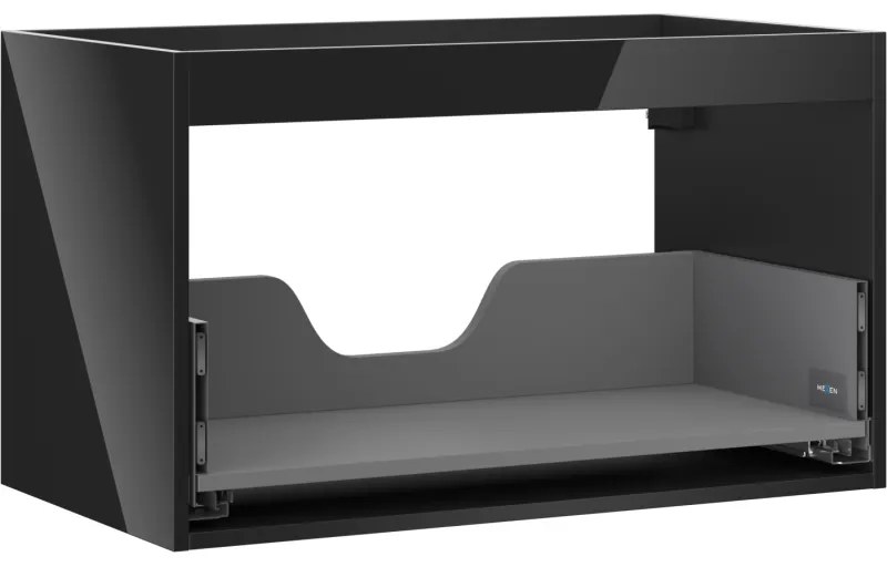Mexen Box-A korpus szafki podumywalkowej 80 cm, 1 szuflada, czarny połysk - 91AX0-0800-470-1-70
