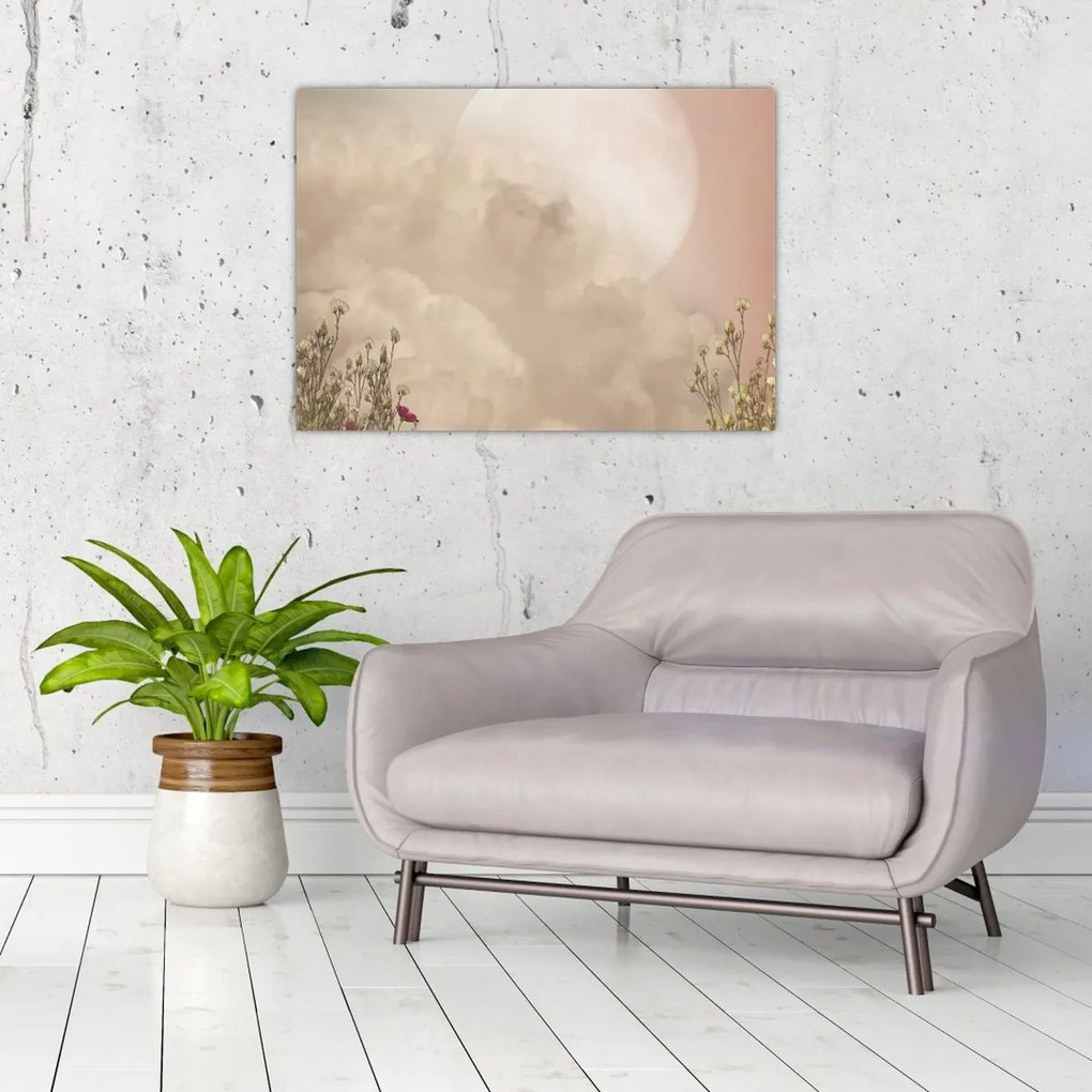 Obraz - Różowa pełnia księżyca (70x50 cm)