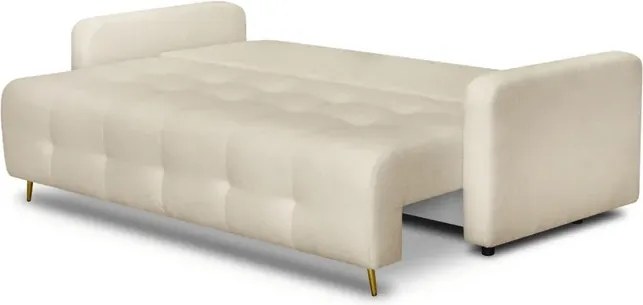 Sofa z Funkcją Spania SEUL Rozkładana Dwuosobowa Beżowa Boucle Glamour