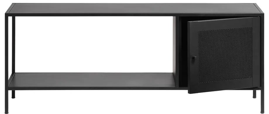Czarny metalowy regał 120x47 cm Malibu – Unique Furniture