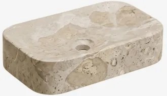 Umywalka Z Naturalnego Kamienia Francesca Marmur Beżowy Panther & 50 X 30 Cm - Sklum
