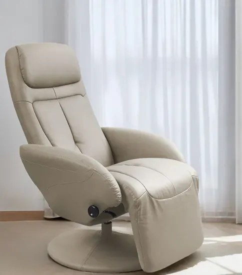 Rozkładany Obrotowy Fotel Wypoczynkowy Cappuccino R8-S12