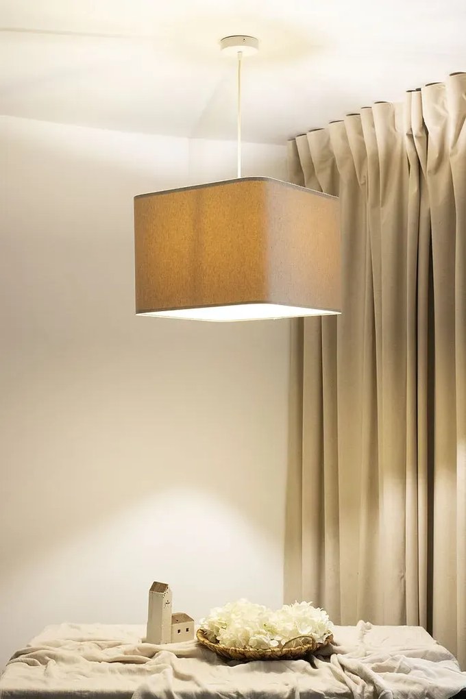Lampa wisząca KWADRO LEN 007-40w20 jasnobeżowa BPS KONCEPT