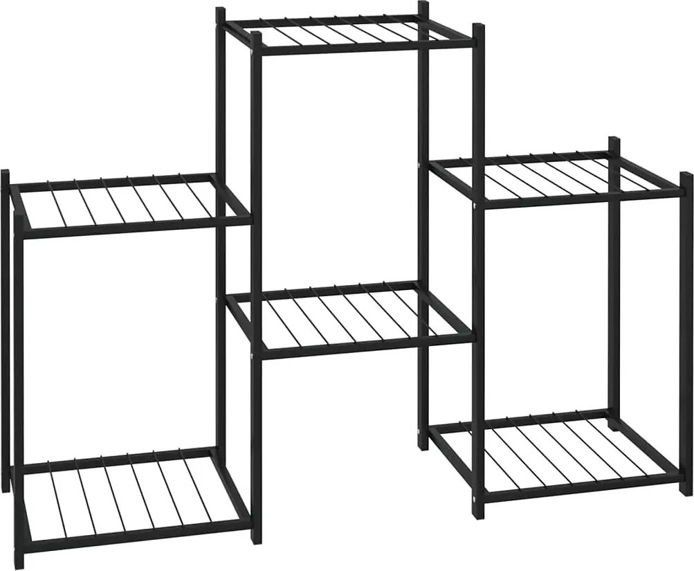 Minimalistyczny czarny kwietnik z metalu E6-B98