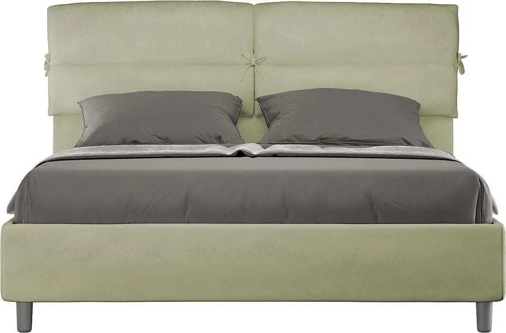 Łóżko bez stelaża tapicerowane 160x210 microfibra Zielony Nandy