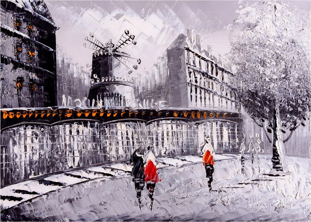 Obraz na szkle - Obraz olejny przedstawiający miasto II. (70x50 cm)