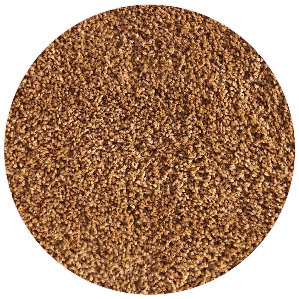 Dywan shaggy Best jednokolorowy cognac koło 80 cm x 80 cm