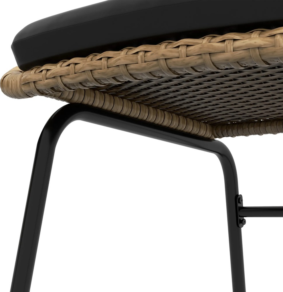 Outsunny Zestaw mebli ogrodowych z rattanu, zestaw bistro, 2 krzesła &amp; stół, Żółty