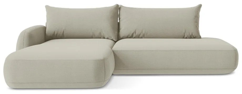 Beżowy rozkładany narożnik (lewostronny/z szezlongiem) Hale – Makamii