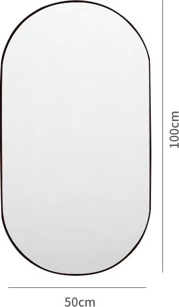 Lustro Elipsa 100x50cm srebrne GX06 ścienne owalne łazienkowe do salonu sypialni loftowe Industrialne minimalistyczne