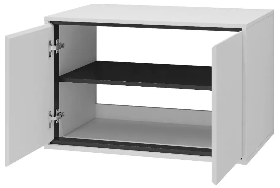 Szafka pod umywalkę nablatową GAJA 2D 78cm biały połysk/czarna HELVETIA