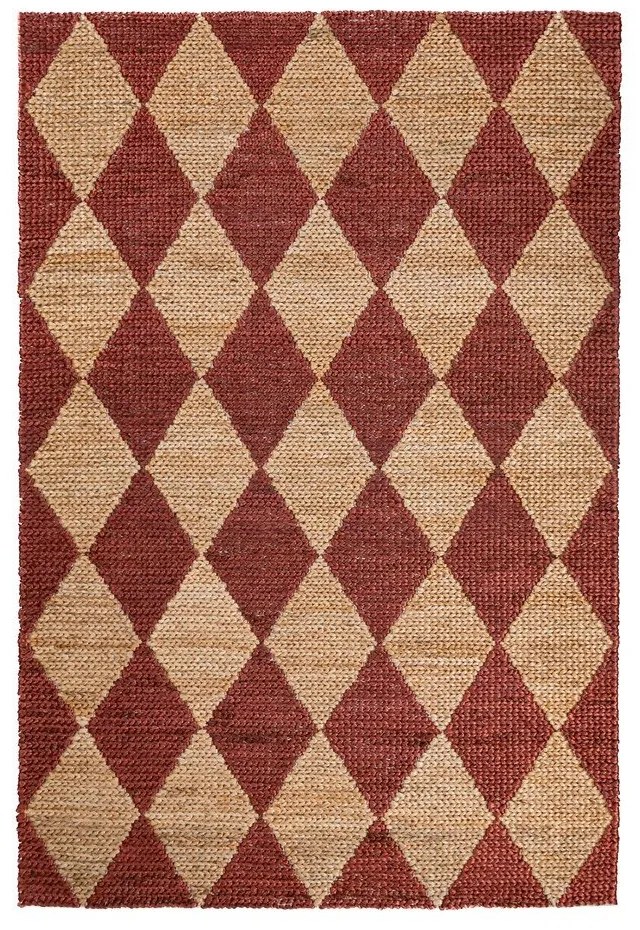Dywan z mieszanki juty tkany ręcznie w kolorze terakoty 160x230 cm Effie Diamond – Flair Rugs