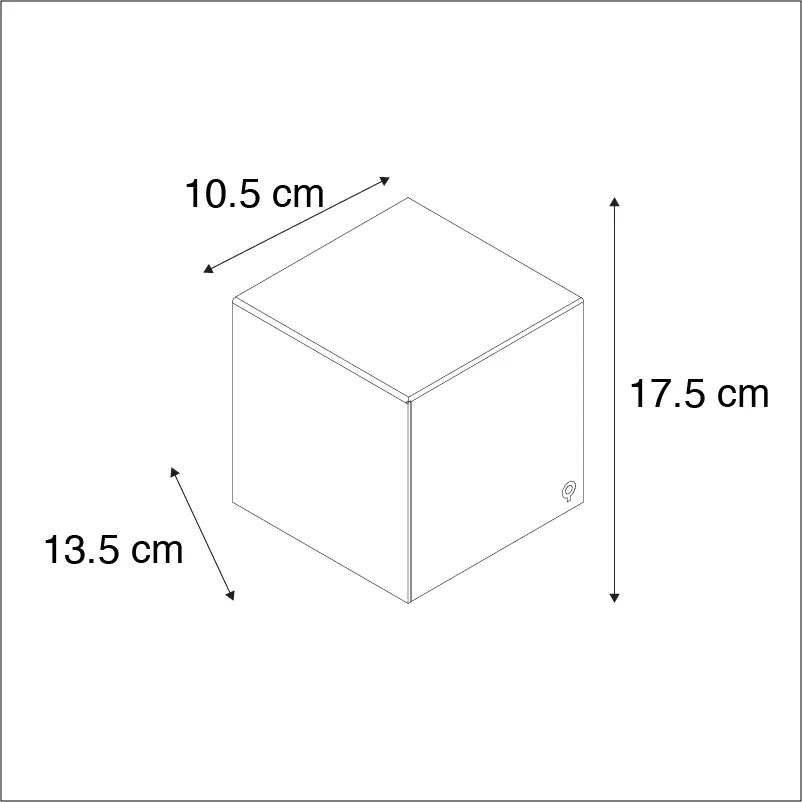 Kinkiet, zestaw 2 sztuk, Nowoczesny złoty - Cube Oswietlenie wewnetrzne