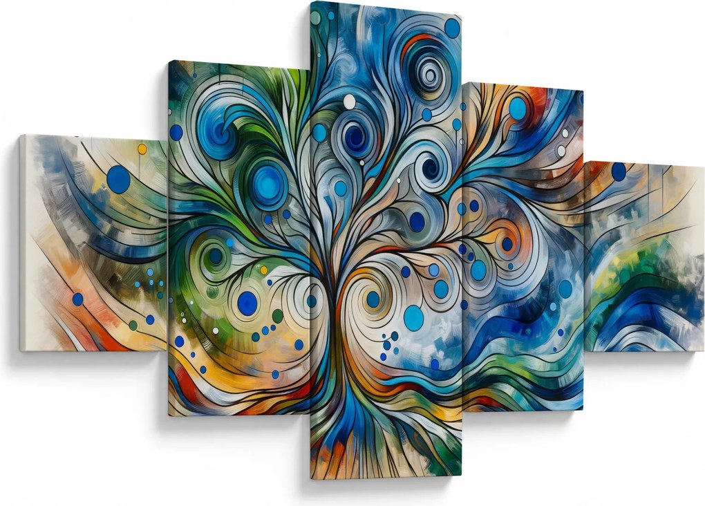 Obraz – Kolorowe energetyczne drzewo (125x70 cm)