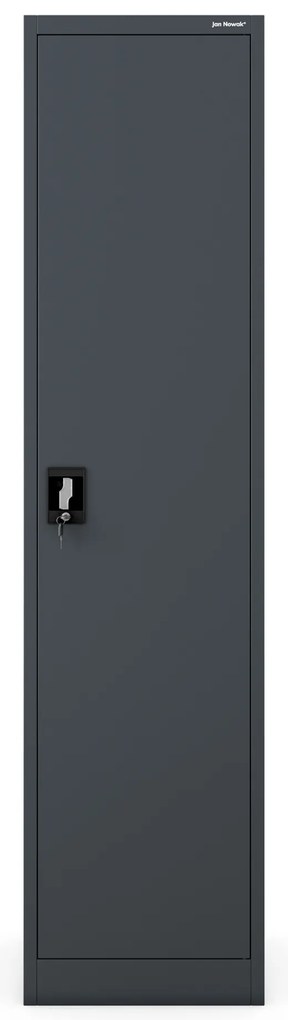 Biurowa szafa metalowa na akta ALEX, 450 x 1850 x 400 mm, antracyt