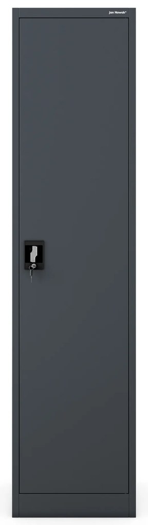 Szafa biurowa metalowa na akta, wąska, antracytowa, 450x1850x400 mm: ALEX