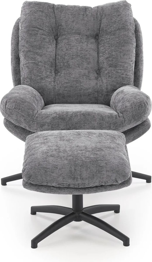 Fotel do salonu z podnóżkiem i funkcją kołyski Pesto Halmar